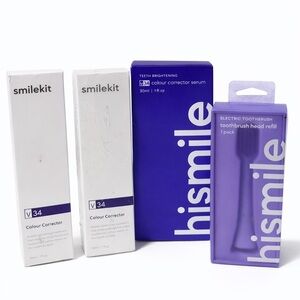 3PK  Hismile Teeth Brightening V34 Colour Corrector Serum 30ml Each + Toothbrush